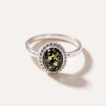 Mini Green Amber Quintessence Ring — Baltic amber and sterling silver jewellery by Baltic Beauty