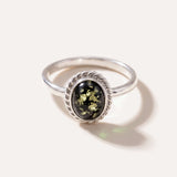 Mini Green Amber Quintessence Ring — Baltic amber and sterling silver jewellery by Baltic Beauty