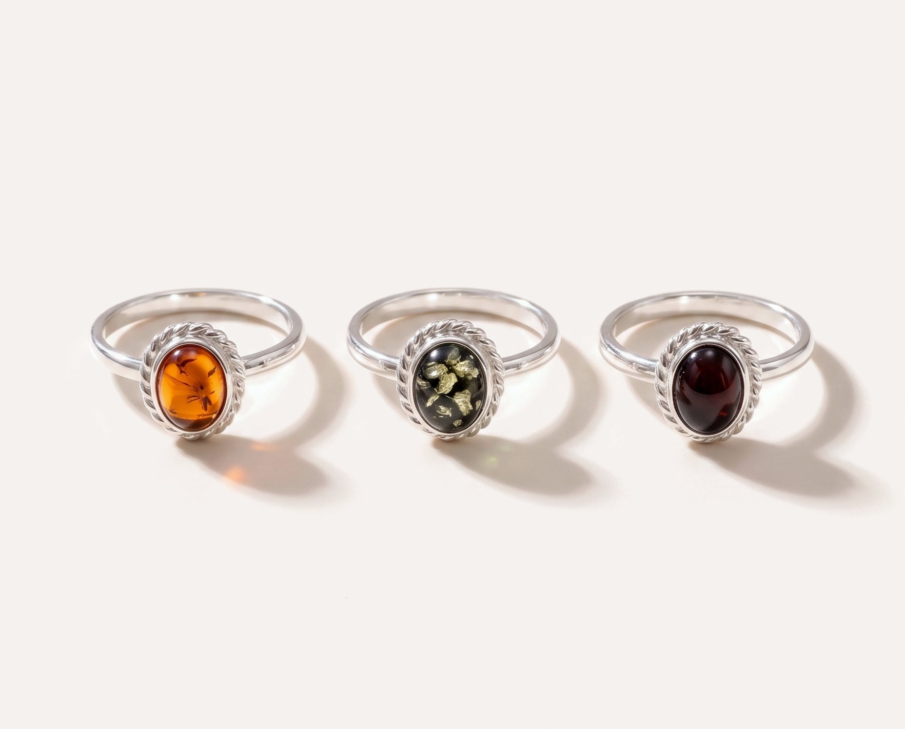 Mini Green Amber Quintessence Ring — Baltic amber and sterling silver jewellery by Baltic Beauty