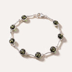 Minimal Green Amber Bracelet — Baltic amber and sterling silver jewellery by Baltic Beauty