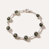 Minimal Green Amber Bracelet — Baltic amber and sterling silver jewellery by Baltic Beauty