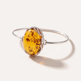Modern Baltic Amber Fixed Bangle — Baltic amber and sterling silver jewellery by Baltic Beauty