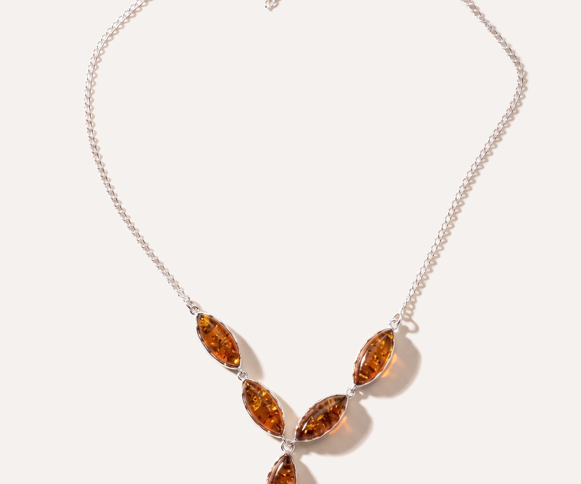 Modern Y Necklace with Baltic Amber — Baltic amber and sterling silver jewellery by Baltic Beauty