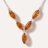 Modern Y Necklace with Baltic Amber — Baltic amber and sterling silver jewellery by Baltic Beauty