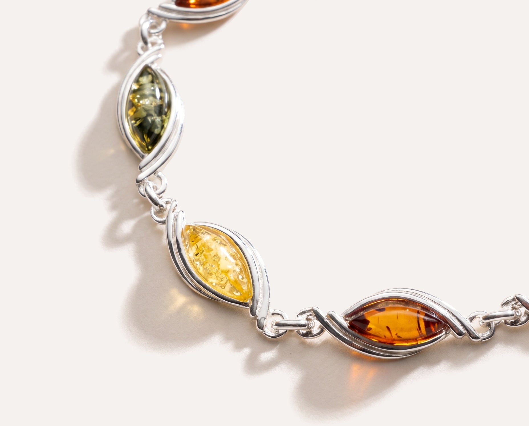 Elegant Multicolour Stone Bracelet — Baltic amber and sterling silver jewellery by Baltic Beauty