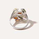 Multicolour Amber Floral Ring — Baltic amber and sterling silver jewellery by Baltic Beauty
