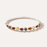 Multicolour Amber Geometric Bangle — Baltic amber and sterling silver jewellery by Baltic Beauty