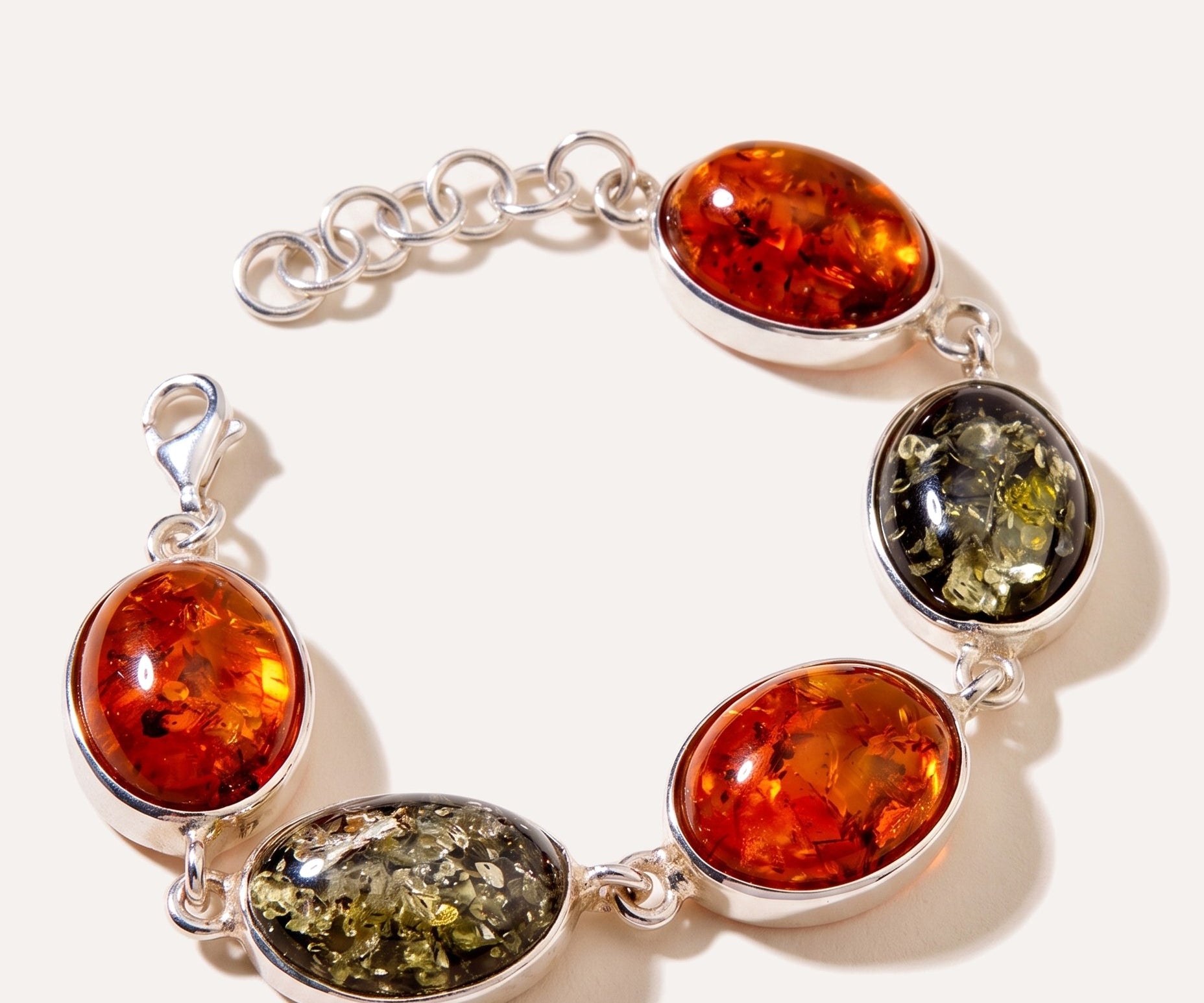 Multicolour Amber Serenity Bracelet — Baltic amber and sterling silver jewellery by Baltic Beauty