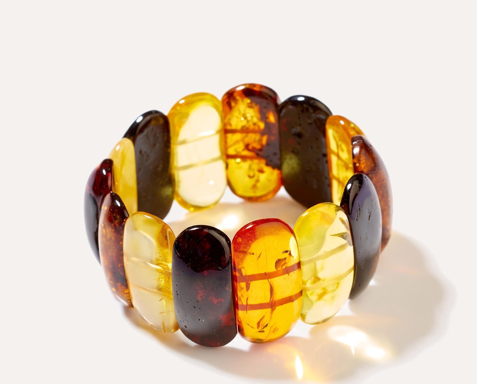 Multicolour Amber Stripe Bracelet — Baltic amber and sterling silver jewellery by Baltic Beauty