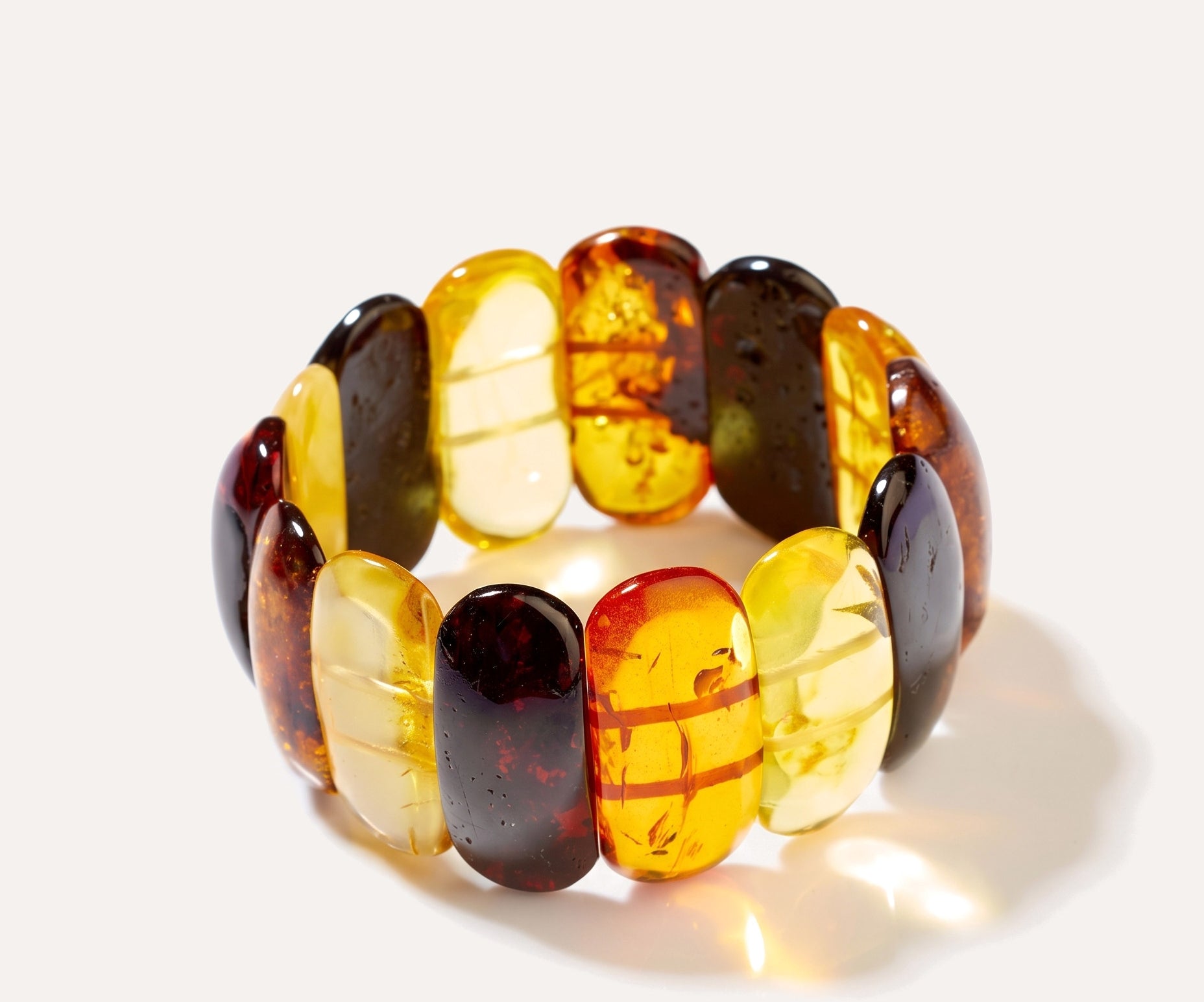 Multicolour Amber Stripe Bracelet — Baltic amber and sterling silver jewellery by Baltic Beauty