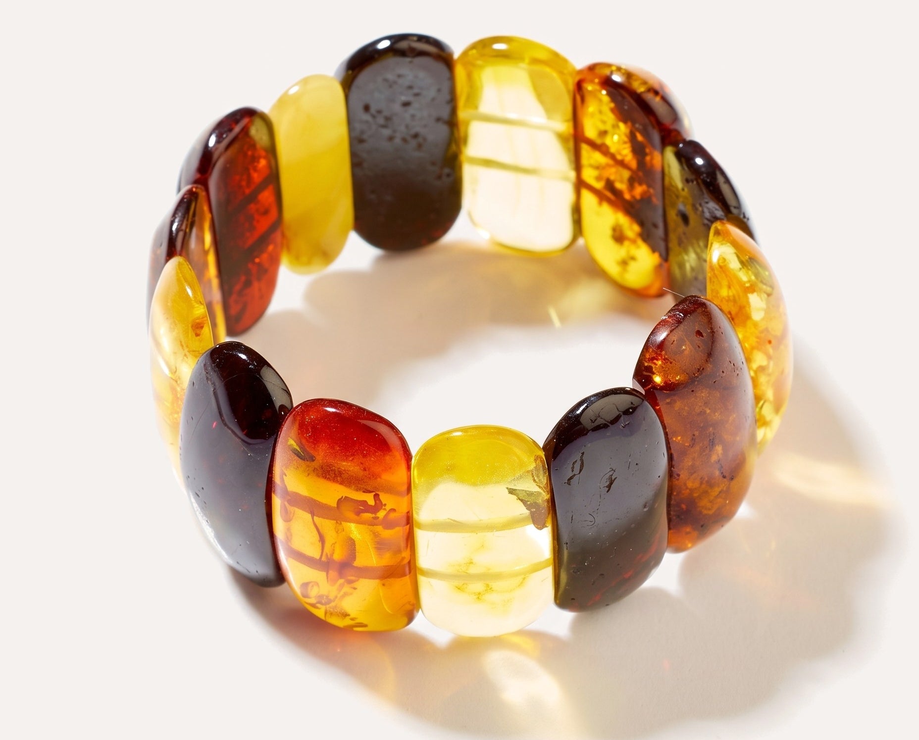Multicolour Amber Stripe Bracelet — Baltic amber and sterling silver jewellery by Baltic Beauty