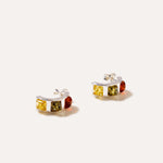 Multicolour Baguette Amber Earrings — Baltic amber and sterling silver jewellery by Baltic Beauty