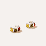 Multicolour Baguette Amber Earrings — Baltic amber and sterling silver jewellery by Baltic Beauty