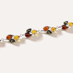 Multicolour Statement Link Bracelet — Baltic amber and sterling silver jewellery by Baltic Beauty