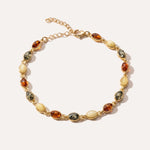Multicoloured Gold Oval Bracelet — Baltic amber and sterling silver jewellery by Baltic Beauty