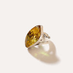 OOAK Florayne Green Amber Ring (SIZES P-U) — Baltic amber and sterling silver jewellery by Baltic Beauty