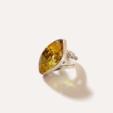 OOAK Florayne Green Amber Ring (SIZES P-U) — Baltic amber and sterling silver jewellery by Baltic Beauty