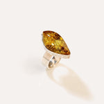OOAK Florayne Green Amber Ring (SIZES P-U) — Baltic amber and sterling silver jewellery by Baltic Beauty