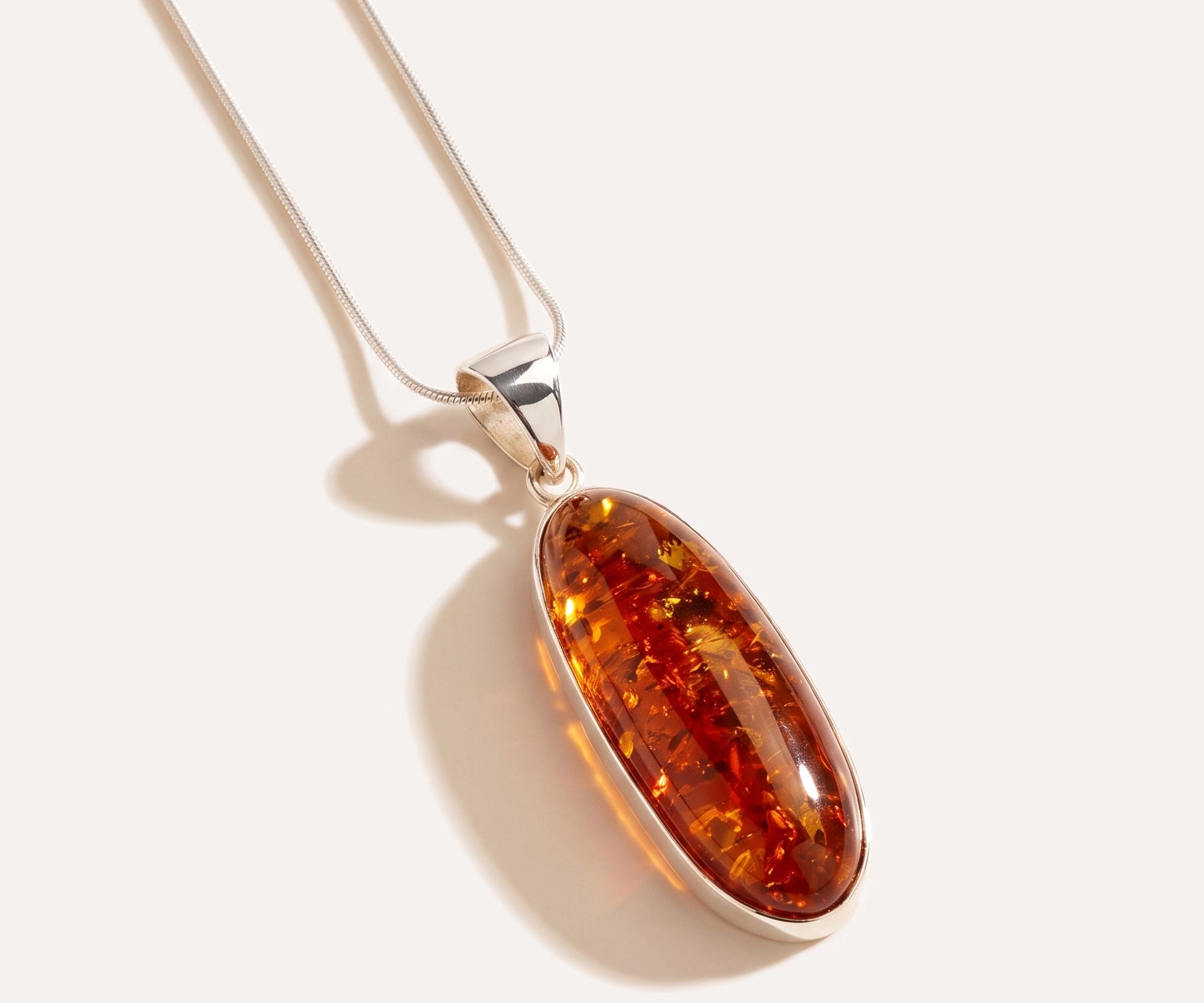 OOAK Golden Hollow Amber Pendant — Baltic amber and sterling silver jewellery by Baltic Beauty