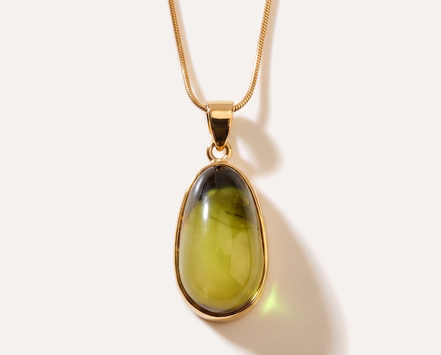OOAK Green Meadow Glow Pendant — Baltic amber and sterling silver jewellery by Baltic Beauty