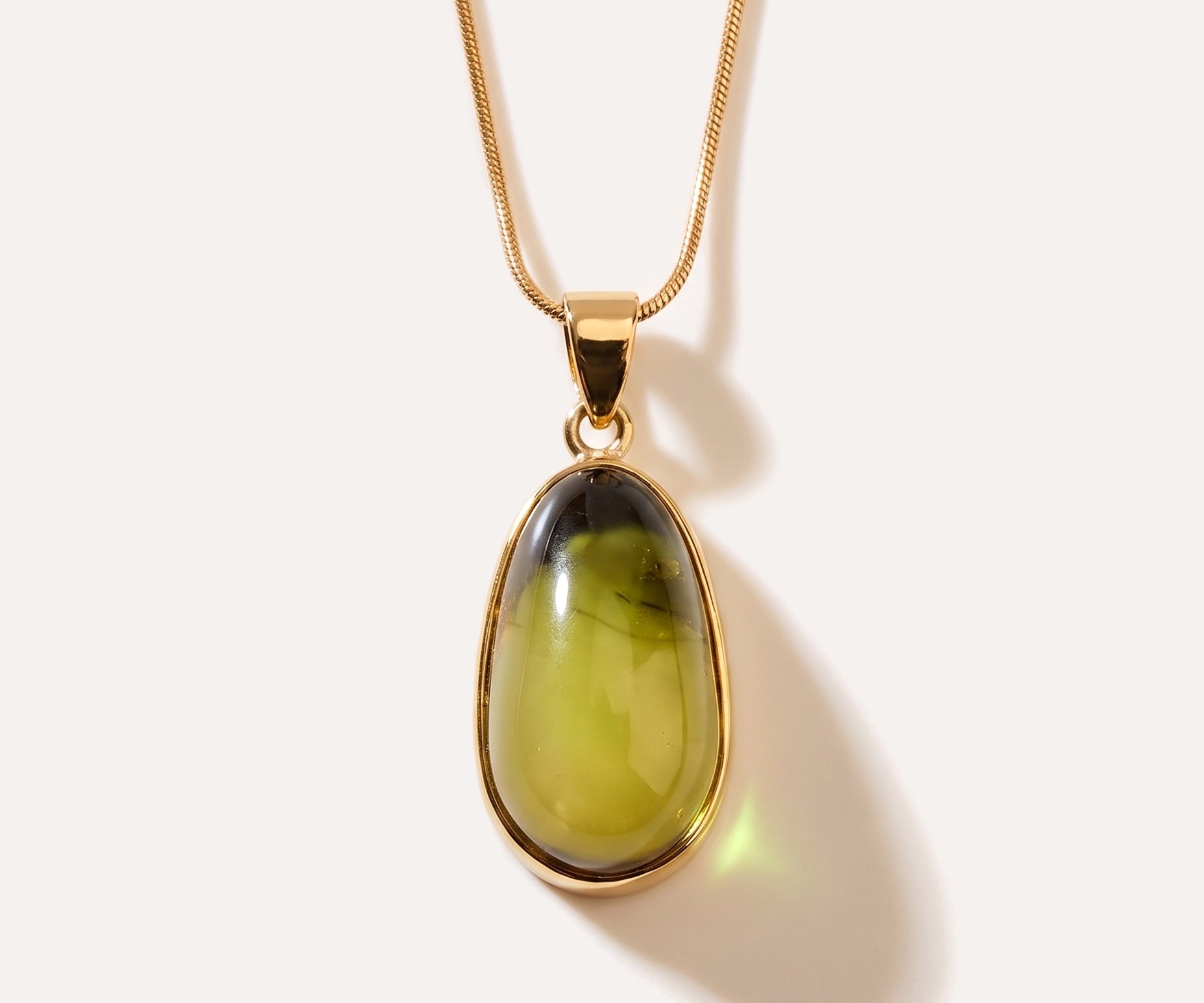 OOAK Green Meadow Glow Pendant — Baltic amber and sterling silver jewellery by Baltic Beauty