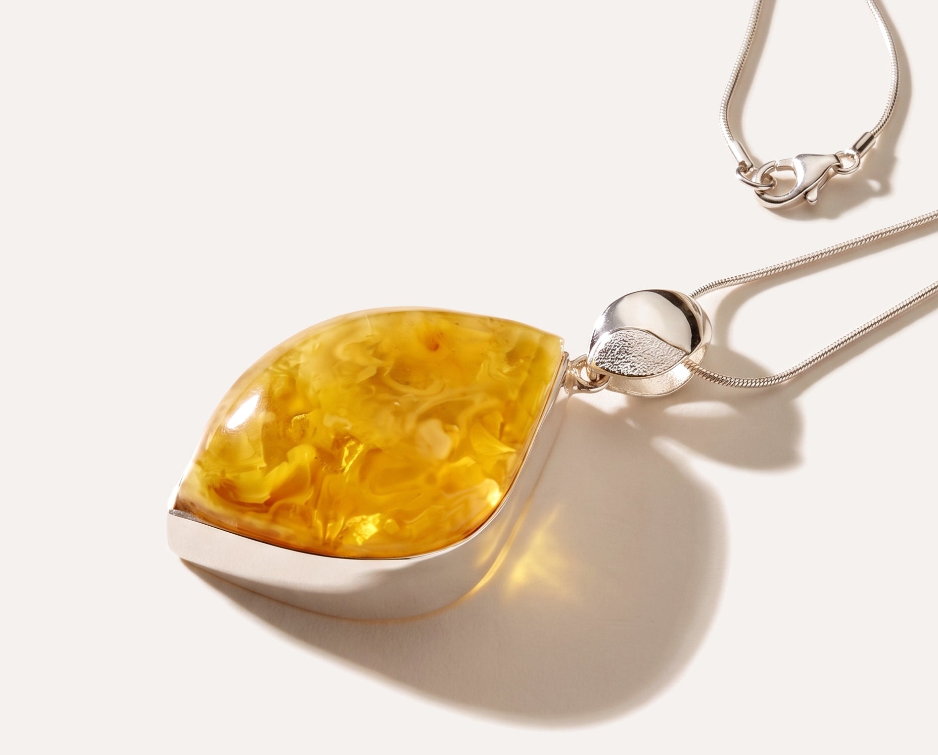 OOAK Honeywave Charm Pendant — Baltic amber and sterling silver jewellery by Baltic Beauty