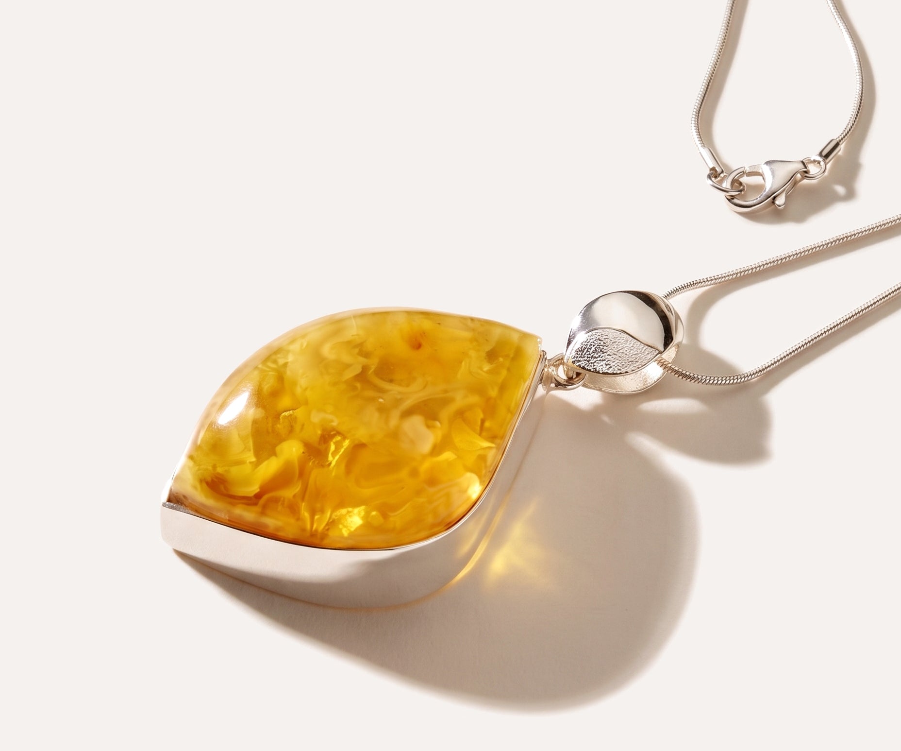 OOAK Honeywave Charm Pendant — Baltic amber and sterling silver jewellery by Baltic Beauty