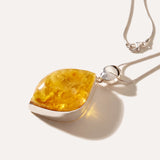 OOAK Honeywave Charm Pendant — Baltic amber and sterling silver jewellery by Baltic Beauty