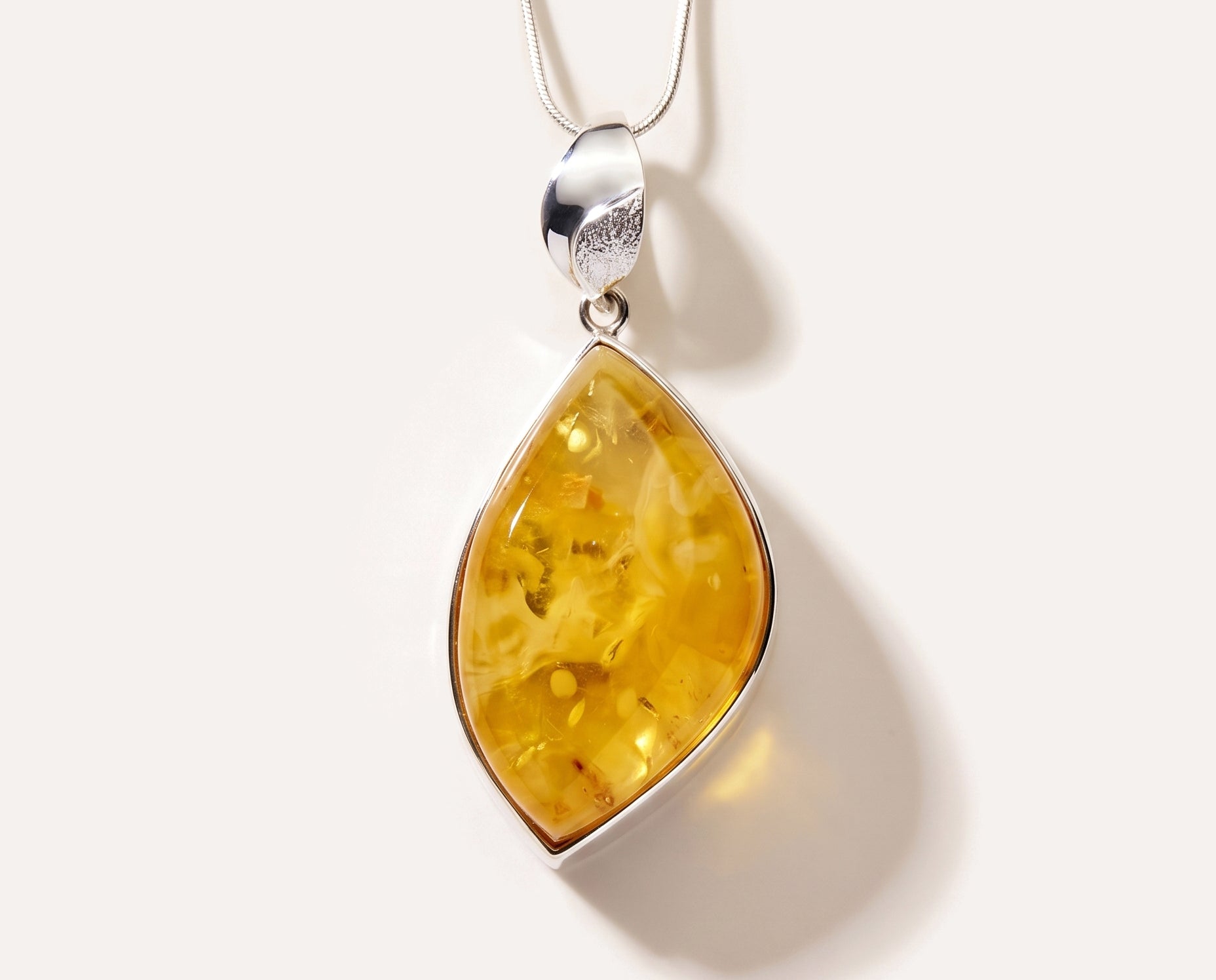 OOAK Honeywave Charm Pendant — Baltic amber and sterling silver jewellery by Baltic Beauty