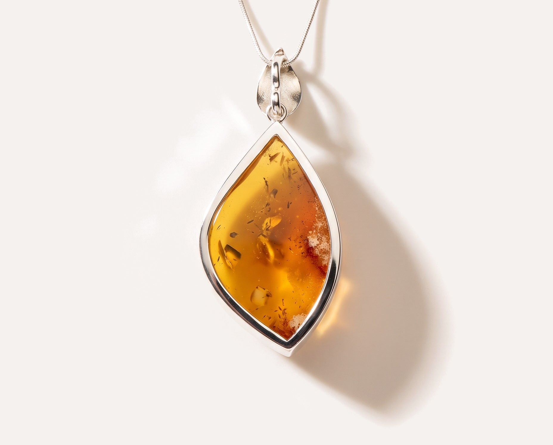 OOAK Honeywave Charm Pendant — Baltic amber and sterling silver jewellery by Baltic Beauty