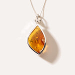 OOAK Honeywave Charm Pendant — Baltic amber and sterling silver jewellery by Baltic Beauty