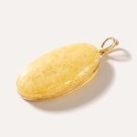 OOAK Large Gold Plated Creamy Amber Pendant — Baltic amber and sterling silver jewellery by Baltic Beauty