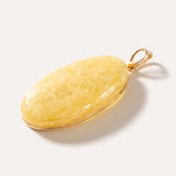 OOAK Large Gold Plated Creamy Amber Pendant — Baltic amber and sterling silver jewellery by Baltic Beauty
