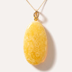 OOAK Large Gold Plated Creamy Amber Pendant — Baltic amber and sterling silver jewellery by Baltic Beauty