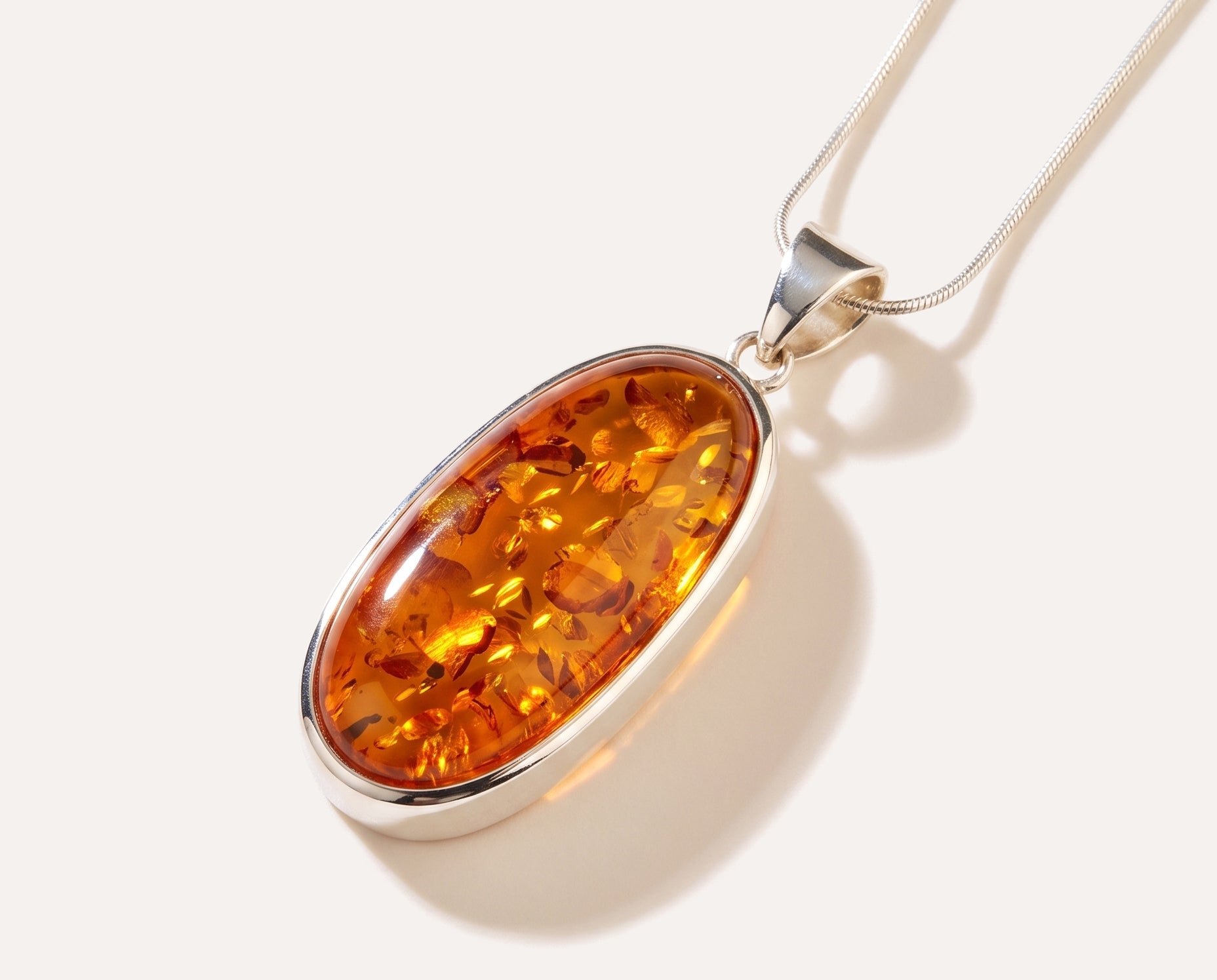 OOAK Sunroot Glow Amber Pendant — Baltic amber and sterling silver jewellery by Baltic Beauty