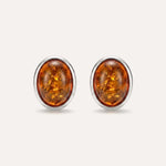 Oval Amber Stud Earrings — Baltic amber and sterling silver jewellery by Baltic Beauty