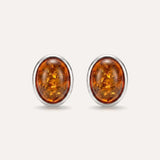 Oval Amber Stud Earrings — Baltic amber and sterling silver jewellery by Baltic Beauty