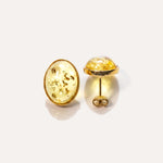 Oval Citrus Amber and Gold Stud Earrings — Baltic amber and sterling silver jewellery by Baltic Beauty
