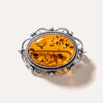 Oval Classic Framed Amber Brooch — Baltic amber and sterling silver jewellery by Baltic Beauty