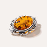Oval Classic Framed Amber Brooch — Baltic amber and sterling silver jewellery by Baltic Beauty