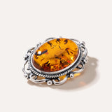 Oval Classic Framed Amber Brooch — Baltic amber and sterling silver jewellery by Baltic Beauty
