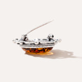 Oval Classic Framed Amber Brooch — Baltic amber and sterling silver jewellery by Baltic Beauty