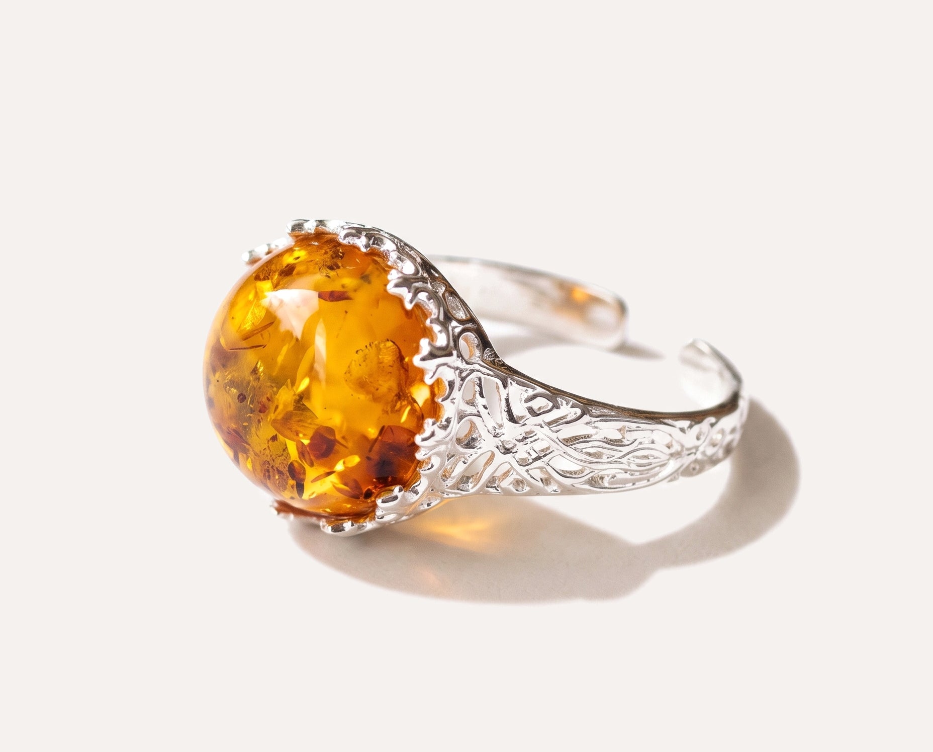 Princess Crown Amber Ring — Baltic amber and sterling silver jewellery by Baltic Beauty