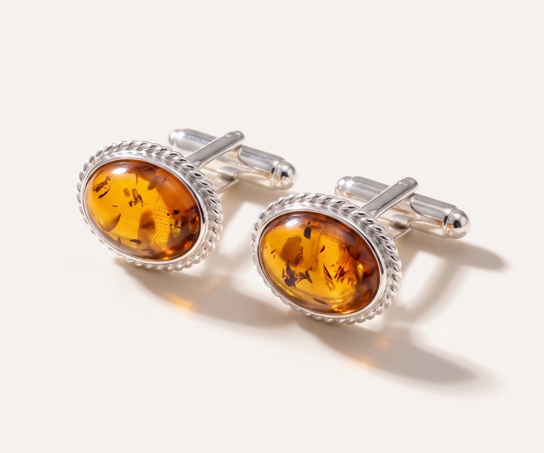 Quintessence Statement Amber Cufflinks — Baltic amber and sterling silver jewellery by Baltic Beauty