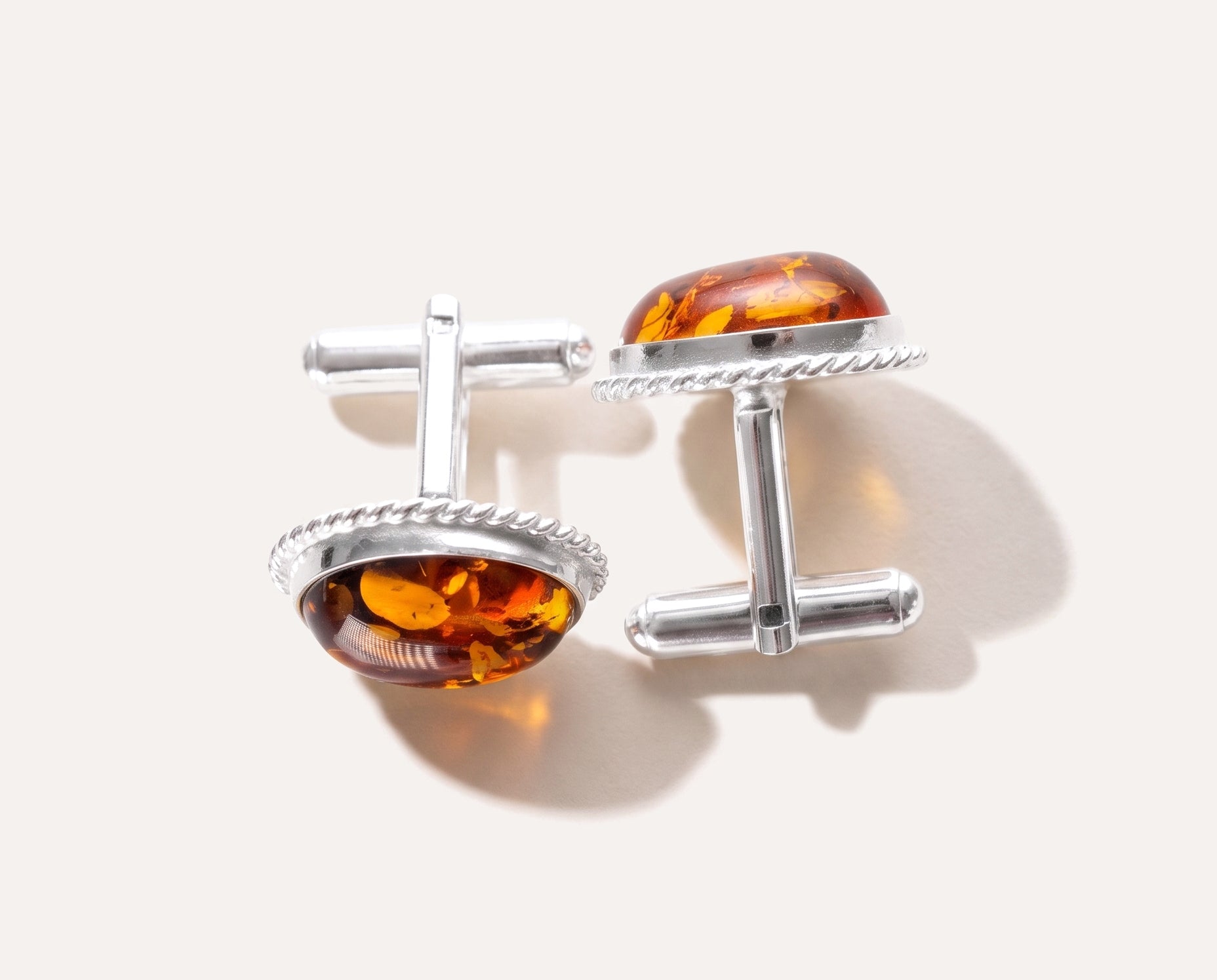 Quintessence Statement Amber Cufflinks — Baltic amber and sterling silver jewellery by Baltic Beauty