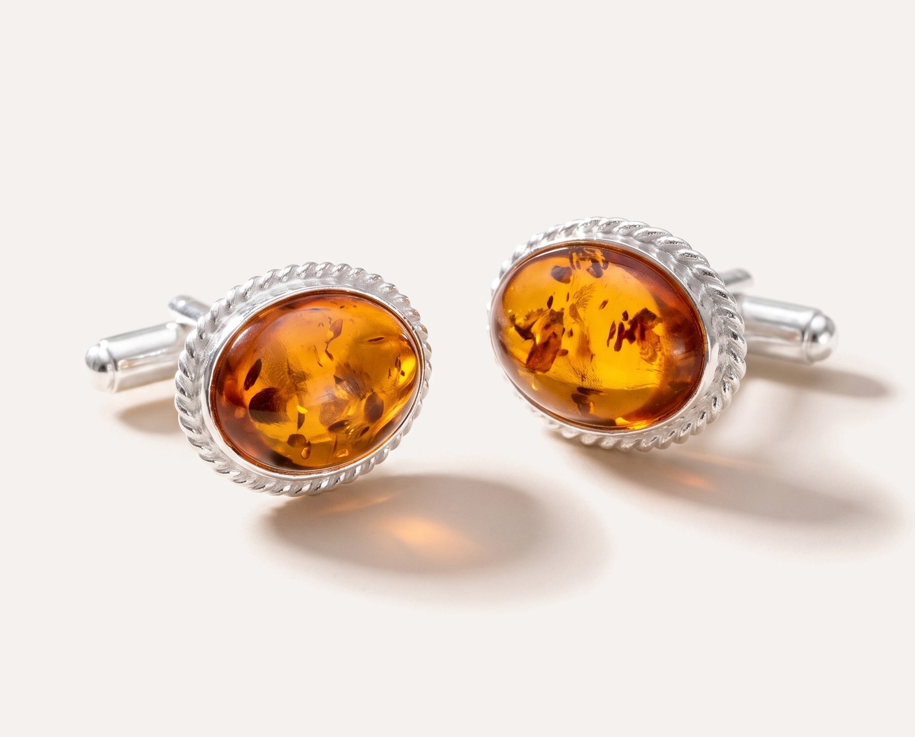 Quintessence Statement Amber Cufflinks — Baltic amber and sterling silver jewellery by Baltic Beauty