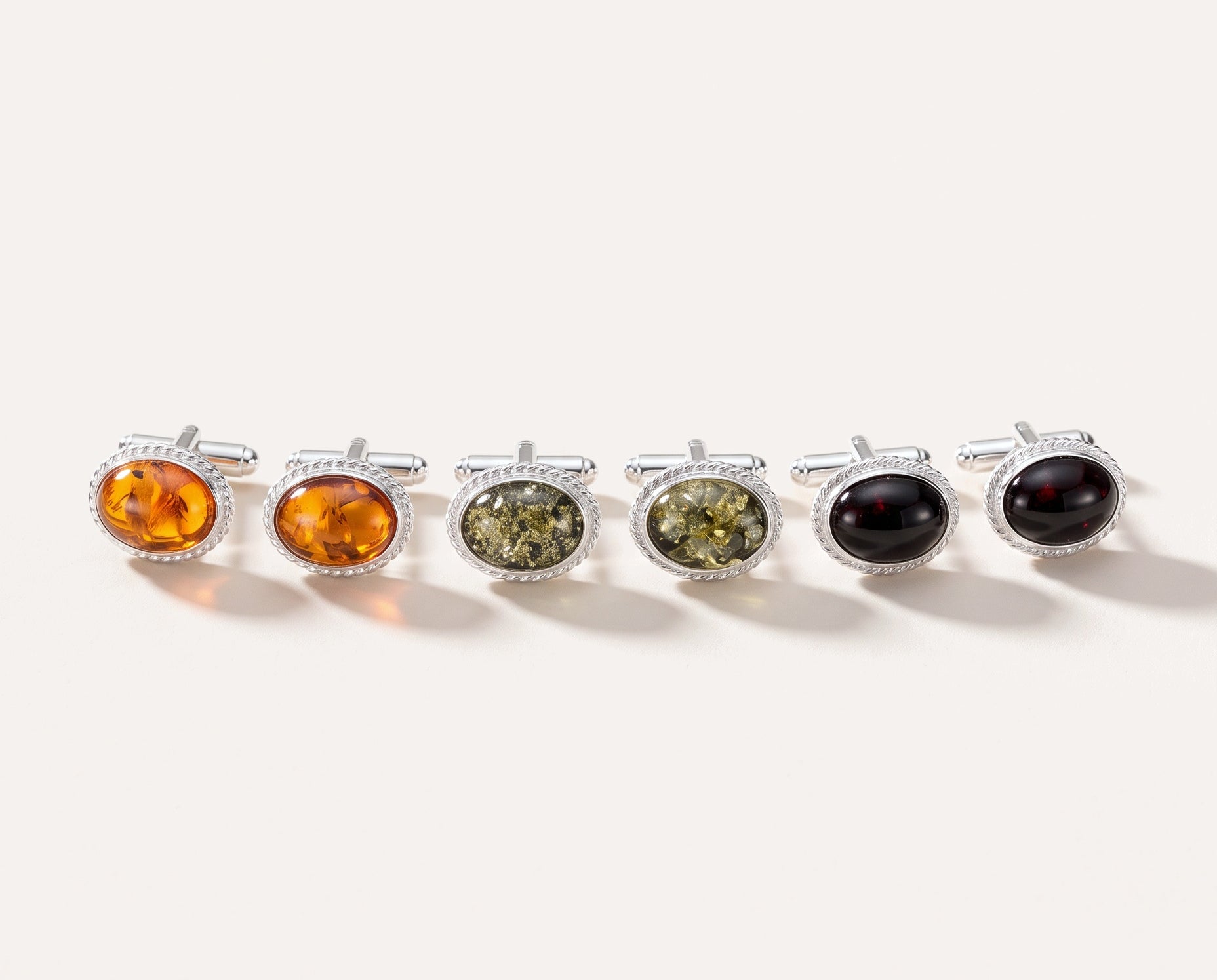 Quintessence Statement Amber Cufflinks — Baltic amber and sterling silver jewellery by Baltic Beauty
