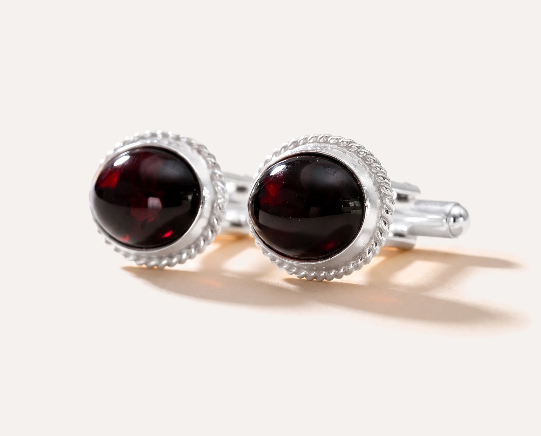 Quintessence Statement Red Amber Cufflinks — Baltic amber and sterling silver jewellery by Baltic Beauty