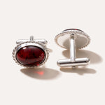 Quintessence Statement Red Amber Cufflinks — Baltic amber and sterling silver jewellery by Baltic Beauty