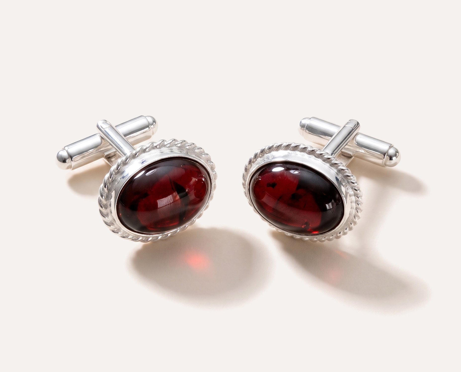 Quintessence Statement Red Amber Cufflinks — Baltic amber and sterling silver jewellery by Baltic Beauty